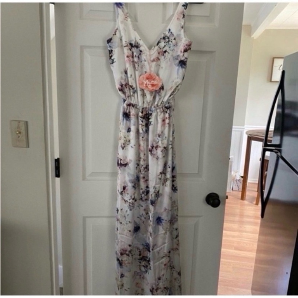 SHOW ME YOUR MUMU White Floral Satin Maxi Dress - Picture 8 of 11